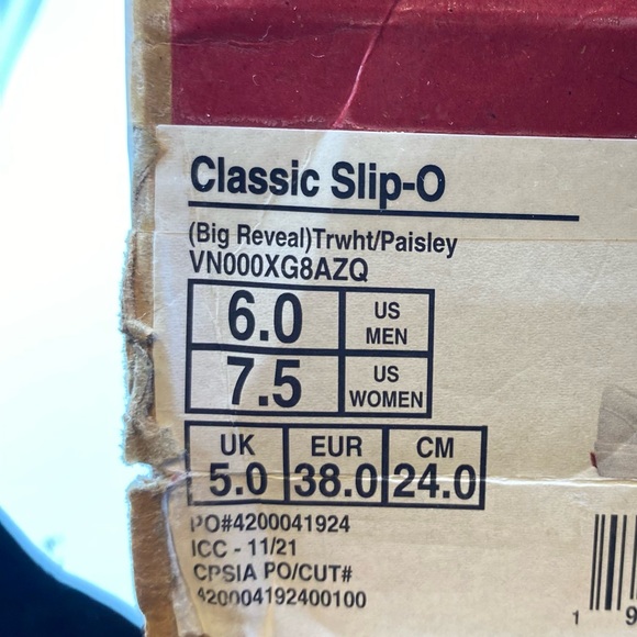 Vans classic slip on big reveal paisley womens 7.5 - Picture 7 of 7